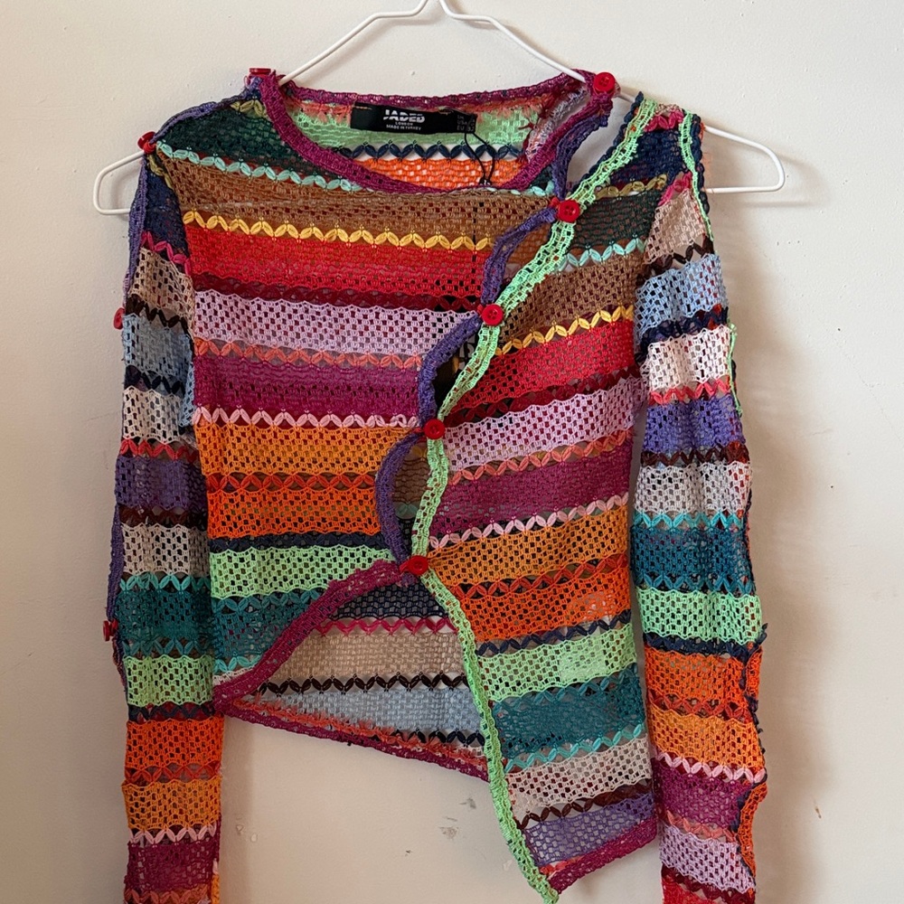 AUTHENTIC Jaded London Multicolor Crochet Cardigan